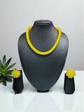 Inhanns Noor-E-Jalwa – Handmade Crystal Bead Necklace / Necklace With Earrings -Adjustable - Lemon Yellow