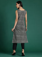 Indo Era Black Printed Straight Kurta - Distacart