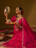 Indo Era Magenta Embroidered Straight Kurta Trousers With Dupatta set - Distacart