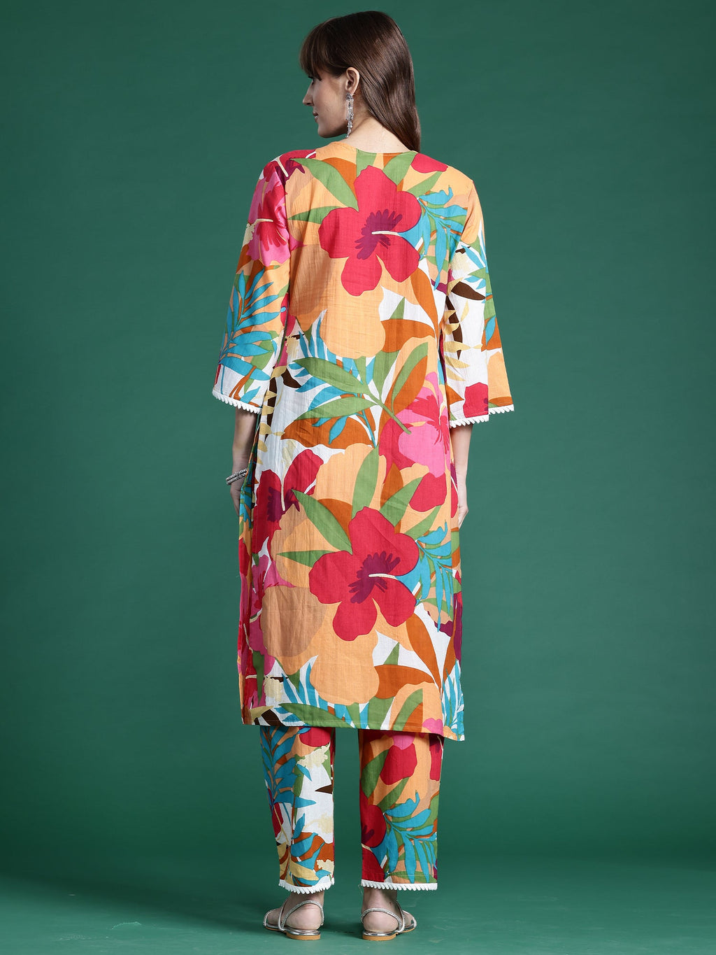 Indo Era Multi Printed Straight Kurta Trousers set - Distacart
