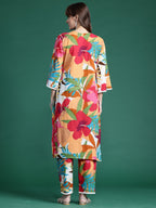 Indo Era Multi Printed Straight Kurta Trousers set - Distacart