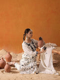 Indo Era White Straight Embroidered Kurta Trousers With Dupatta Set - Distacart