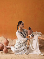 Indo Era White Straight Embroidered Kurta Trousers With Dupatta Set - Distacart