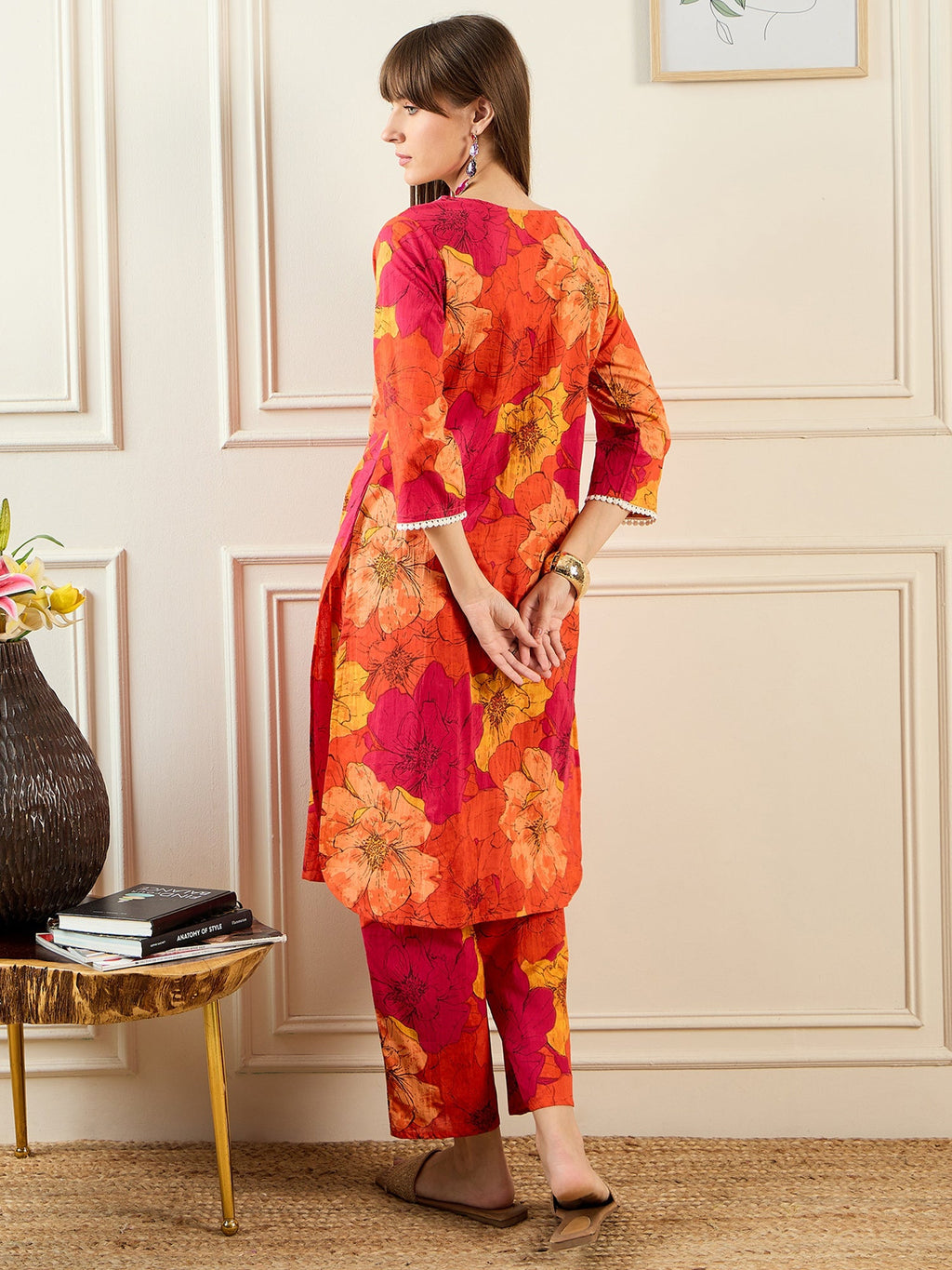 Indo Era Multi Printed Straight Kurta Trousers set - Distacart