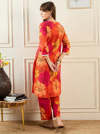 Indo Era Multi Printed Straight Kurta Trousers set - Distacart
