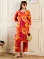 Indo Era Multi Printed Straight Kurta Trousers set - Distacart