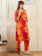 Indo Era Multi Printed Straight Kurta Trousers set - Distacart