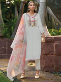 Indo Era Off White Embroidered Straight Kurta Trousers With Dupatta set - Distacart