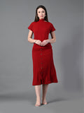 Myshka Women's Maroon colour Co-ord set