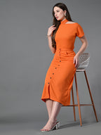 Myshka Women's Orange colour Co-ord set
