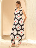 Indo Era Black Printed A-Line Kurta Trousers set - Distacart