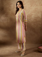 Indo Era Multi Embroidered Straight Kurta Trousers Set - Distacart