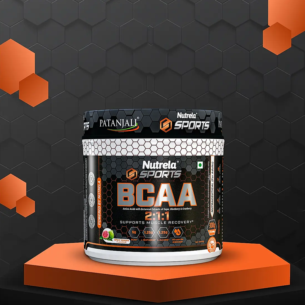 Patanjali Nutrela Sports BCAA Powder Spicy (Guava Flavour) - Distacart