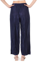 Jaitra Apparels Navy Blue Satin Pleated Free Size Palazzo - Distacart