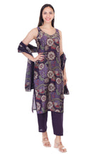 Jaitra Apparels Purple Embroidered Muslin Fabric Kurta Set With Dupatta - Distacart