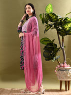 Myshka Women's Cotton Multi Printed Kurta Set With Dupatta