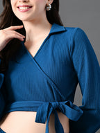 Myshka Women's Blue Co-Ord Set