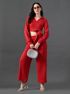 Myshka Women's Red Co-Ord Set