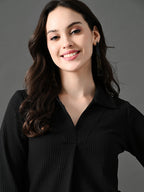 Myshka Women's Black Everyday Lounge Set