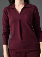 Myshka Women's Wine Everyday Lounge Set