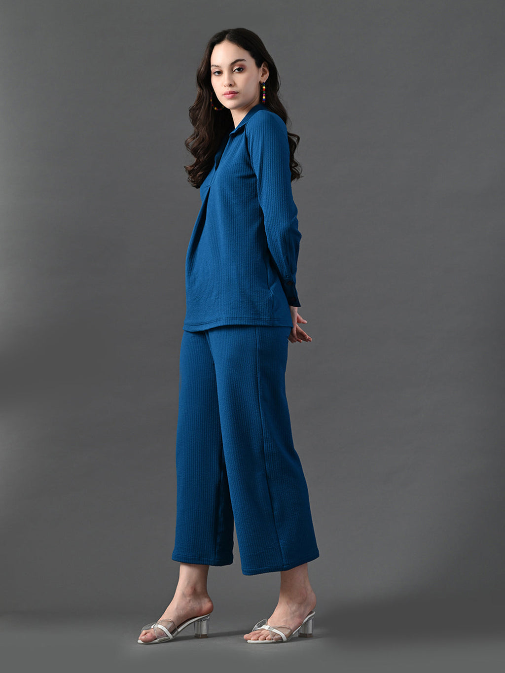 Myshka Women's Blue Everyday Lounge Set