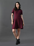 Myshka Women's Magenta Collared Dress - Distacart