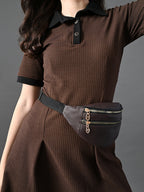 Myshka Women's Coffe Brown Collared Dress - Distacart