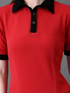 Myshka Women's Red Collared Dress - Distacart