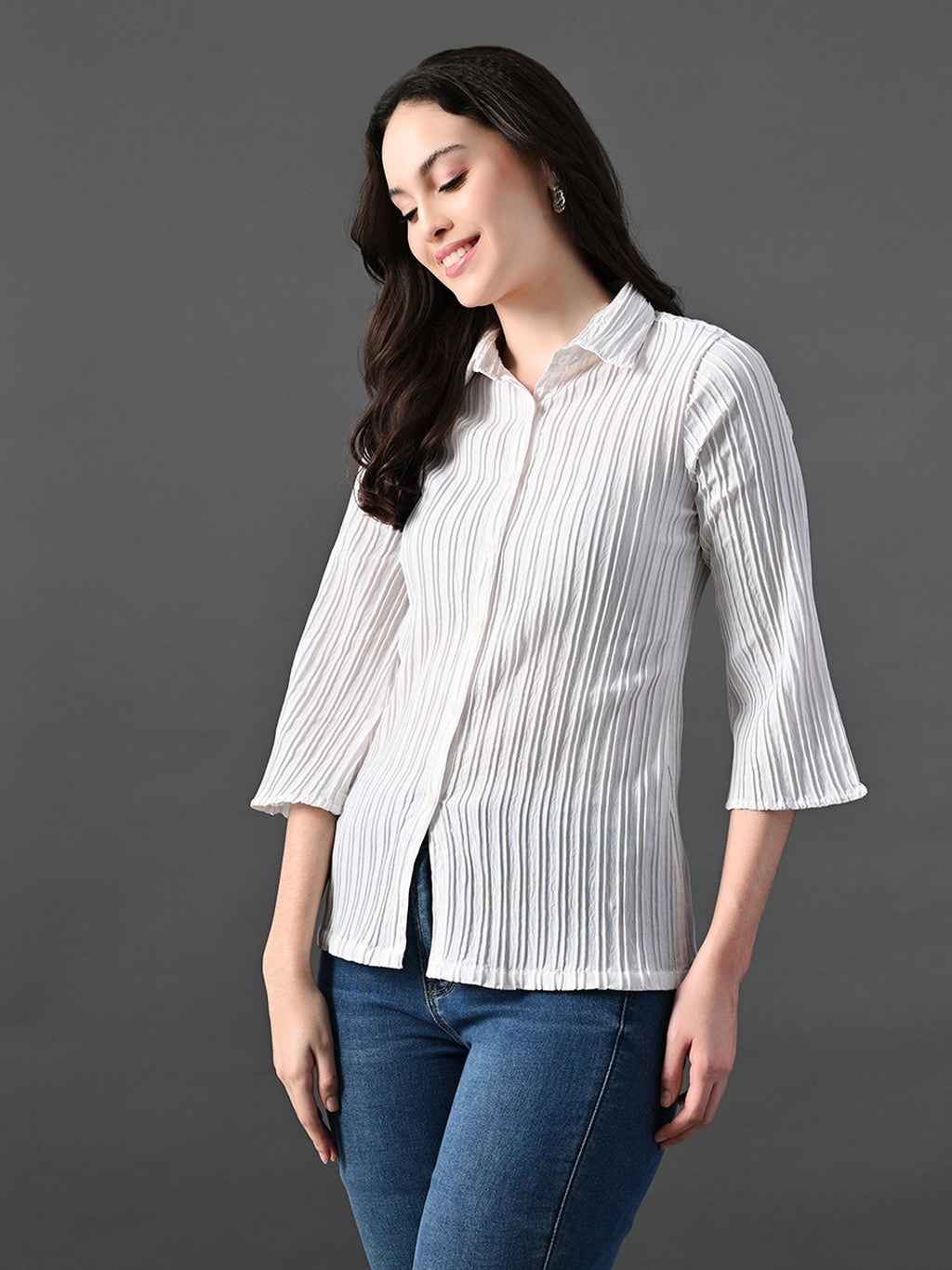 Myshka Women's Green Pleated Top