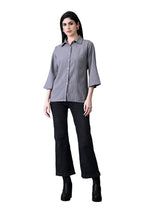 Myshka Women's Grey Pleated Top