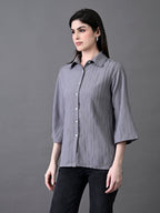Myshka Women's Grey Pleated Top