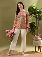 Myshka Women's Multi Printed Tunic With Lace