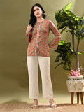 Myshka Women's Multi Printed Tunic With Lace