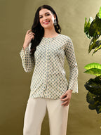 Myshka Women's Multi Printed Tunic With Lace