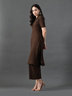 Myshka Women's Coffe Brown Kurta Set