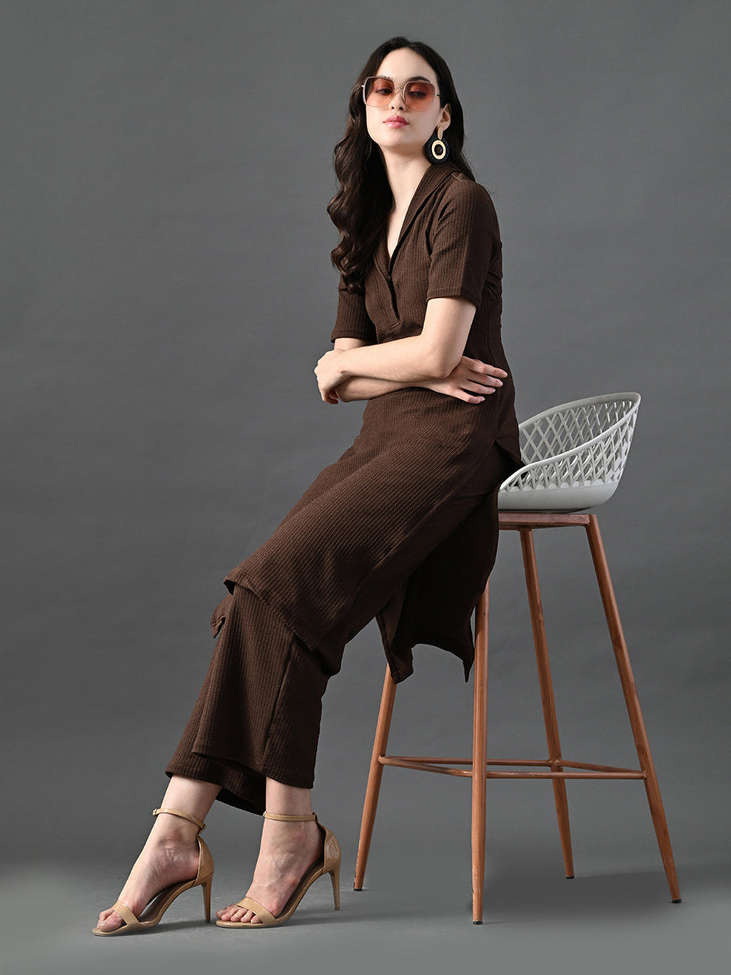 Myshka Women's Coffe Brown Kurta Set