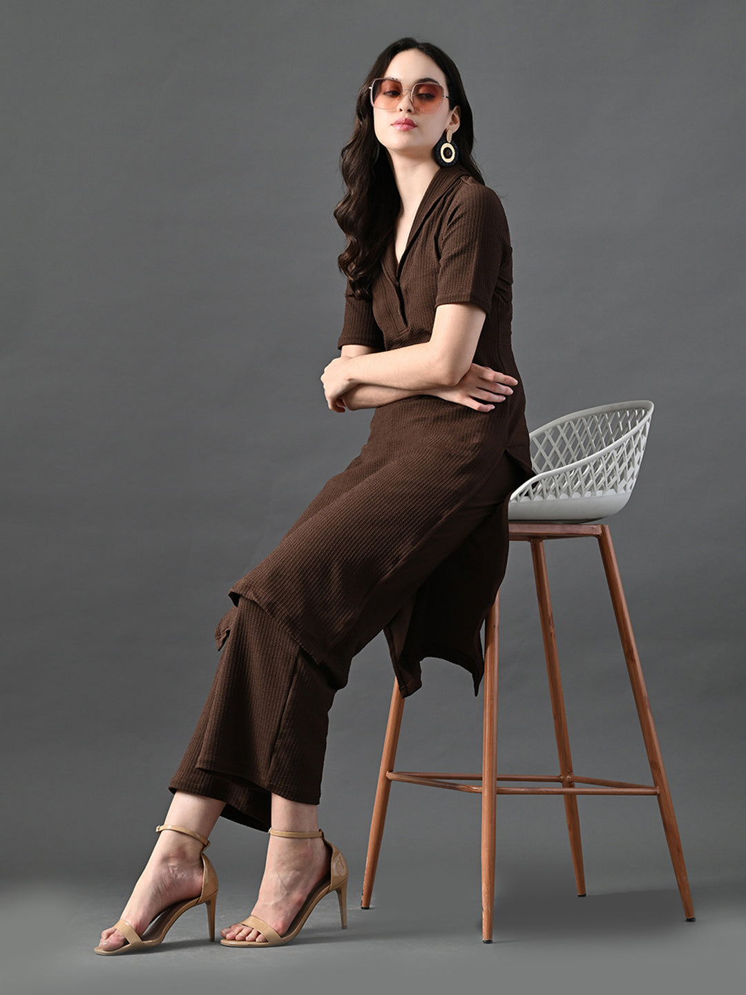 Myshka Women's Coffe Brown Kurta Set
