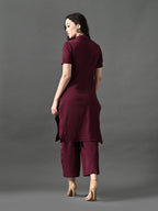 Myshka Women's Magenta Green Kurta Set
