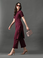 Myshka Women's Magenta Green Kurta Set