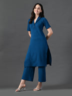 Myshka Women's Blue Kurta Set