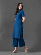 Myshka Women's Blue Kurta Set