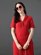 Myshka Women's Red Kurta Set
