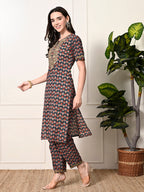 Myshka Women's Cotton Printed Kurta Set