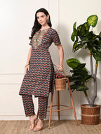 Myshka Women's Cotton Printed Kurta Set