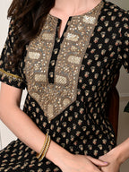 Myshka Women's Cotton Printed Kurta Set
