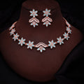 Tehzeeb Creations Sky Blue Colour Star Design Stone Studded Necklace With Earrings