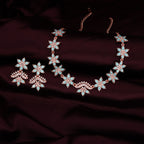 Tehzeeb Creations Sky Blue Colour Star Design Stone Studded Necklace With Earrings