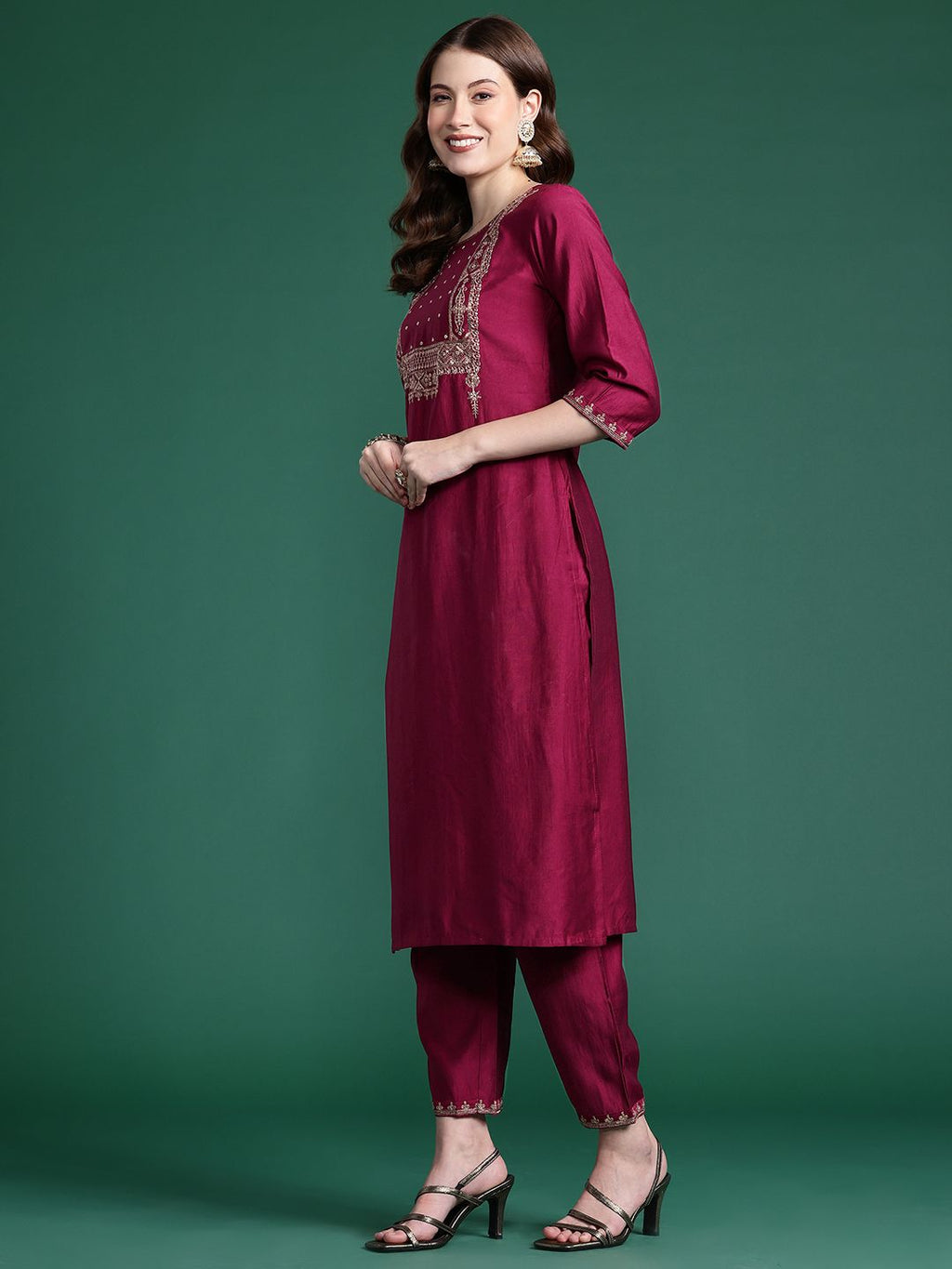 Indo Era Women Embroidered Straight Kurta Set - Distacart