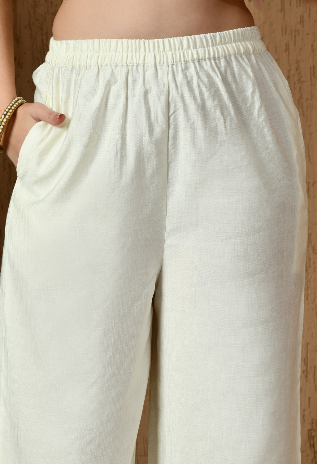 Myshka White Silk Blend Straight Round Neck Long Sleeves Kurta Trousers With Dupatta