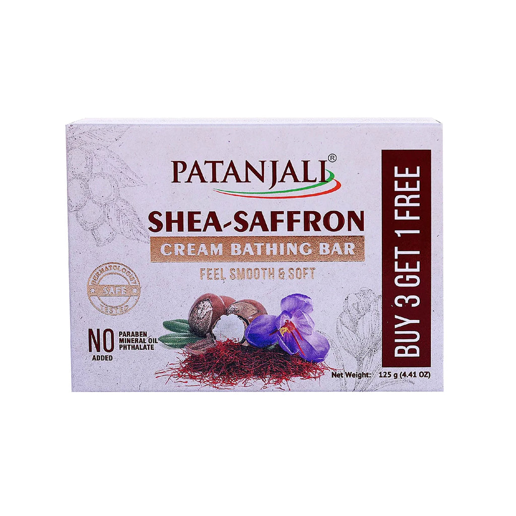Patanjali Shea- Saffron Cream Bathing Bar 125g (B3 G1) - Distacart
